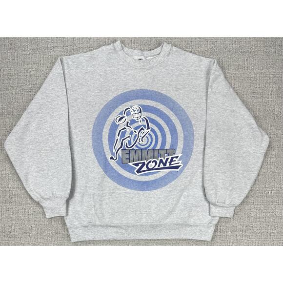Vintage Emmitt Zone Sweatshirt Mens Large Gray Starter Crewneck NFL Football 90s - Picture 1 of 12
